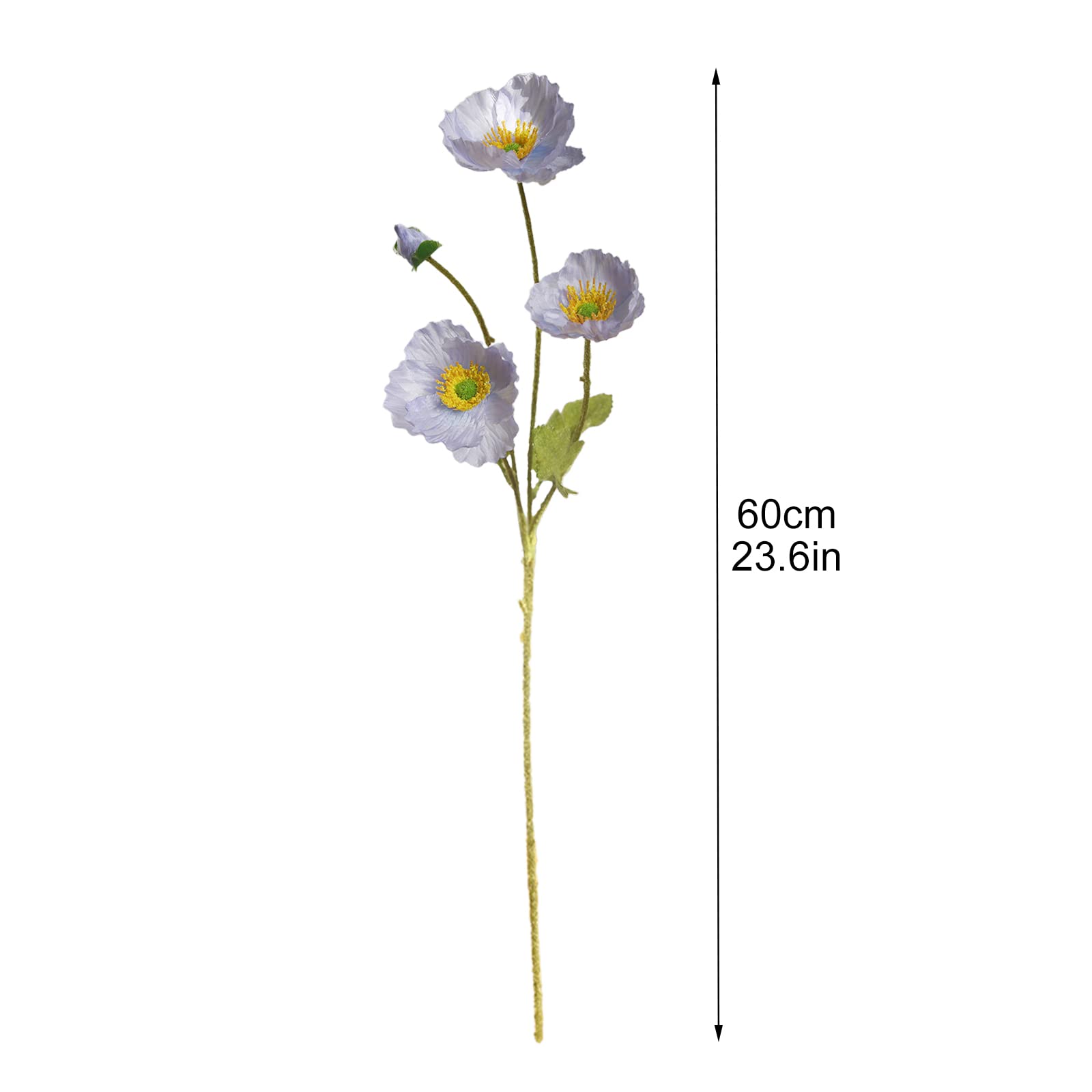 6 Fiori Di Papavero Artificiali In Seta – Rosa – Altezza 68 Cm – Con 30 Teste Fiorite – Per Vasi E Decorazioni