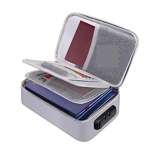 Caja fuerte para llaves al aire libre, Importante soporte for documentos múltiples capas caja de documentos ignífuga accesorios de almacenamiento bolsa de archivo segura for tarjetas de papeleo en efe