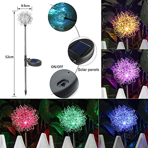 Luces de estaca de jardín solar de crisantemo para iluminar caminos 4