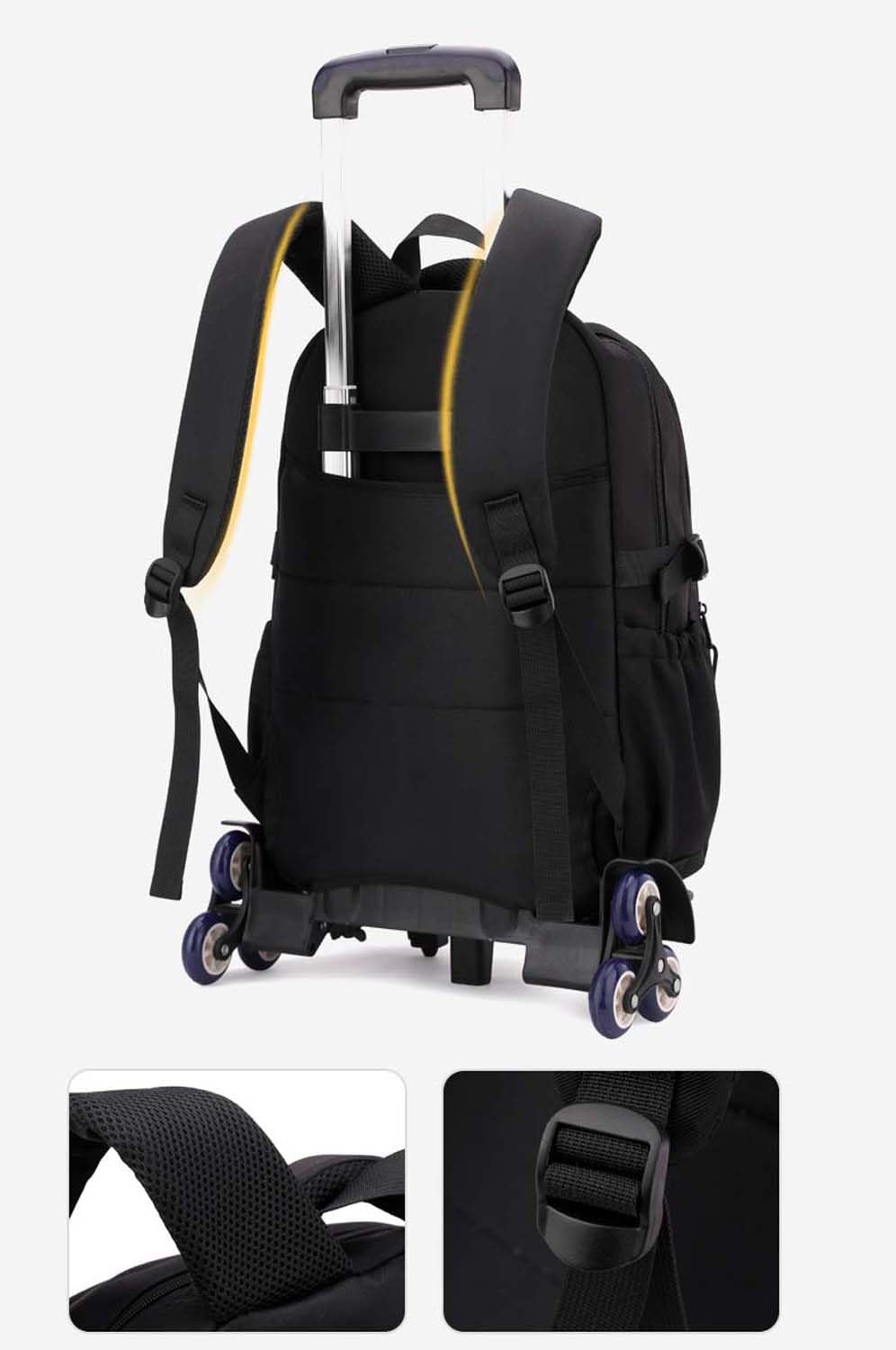 Sac à Dos à Roulettes pour Filles,Sac D'école pour Adolescents avec Chariot Amovible, Sacs d'école primaire Sac à dos à roulettes pour collégiens et lycéens