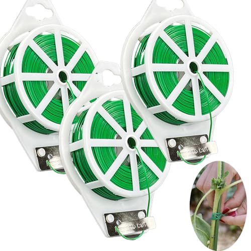 100m Bindedraht Grün Blumendraht, Pflanzen Bindedraht Dünn, 3 Roll Gartendraht Pflanzendraht, Blumendraht Zum Basteln, Zum Organisieren Von DIY-Bastelprojekten