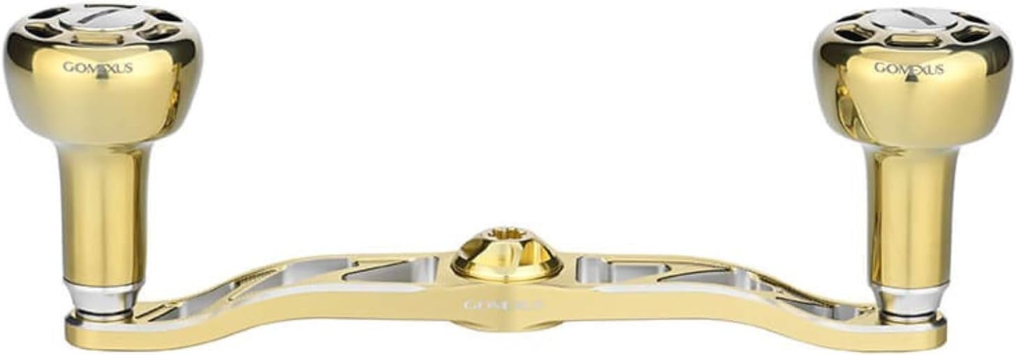 GOMEXUS Power Handle Compatible for Shimano SLX Curado Chronarch Metanium Baitcasting Reel Rplacement Parts, Saltwater Fishing (Gold Silver, 7×4mm/120mm)