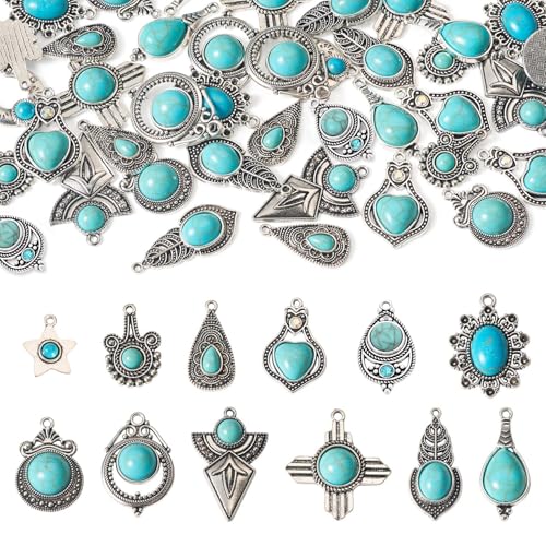 Boucles d'oreilles et colliers bohèmes avec les breloques occidentales turquoise Beadthoven