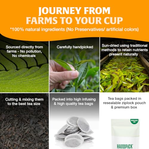Image of HANDPICK Irish Breakfast Teabags(100 Count) Caffeinated Bold Black Teabags