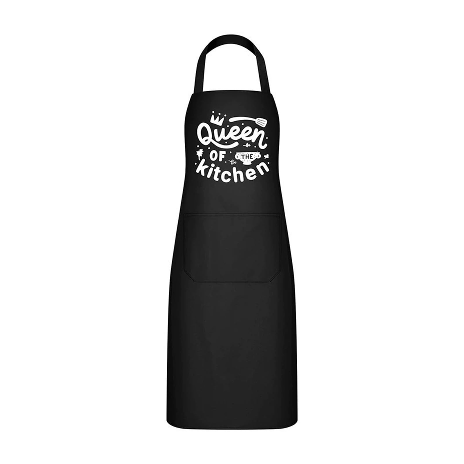 FooYee Cooking Apron, Aprons for Women, Cooking Kitchen Accessories with Pockets, Long Ties, with Home Kitchen, Black