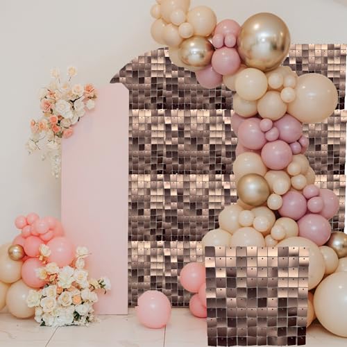 Panneau à paillettes roses Trimming Shop x24 pour masquer un mur terne lors d'une fête