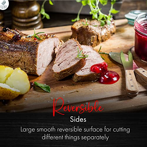 Premium Acacia Wood Cutting Board - Perfect For Chopping Fruits, Vegetables, Cheese And Meat - Large Kitchen Block And Serving Tray Charcuterie Board With Juice Groove (18 X 12 X 1) #TOP1
