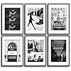MONOKO® - Lot de 6 posters de salon - Qualité supérieure - Pour chambre à coucher - Ensemble de 6 tableaux muraux élégants - Sans cadre (Fashion, noir et blanc, 6 x A4) - 21 x 29,7 cm