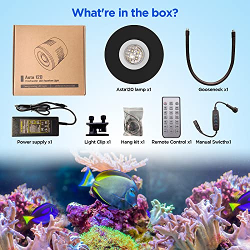 Image of Full Spectrum Aquarium Light, Adjustable Saltwater Fish Tank Light for Reef, Coral, Nano Aquarium Tank Supports 4 Channels WiFi and Remote Controller (Reef s-120)