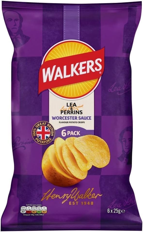 Walkers Multipack Crisps (Walkers Worcester Sauce Lea & Perrins Multipack Crisps 25g)