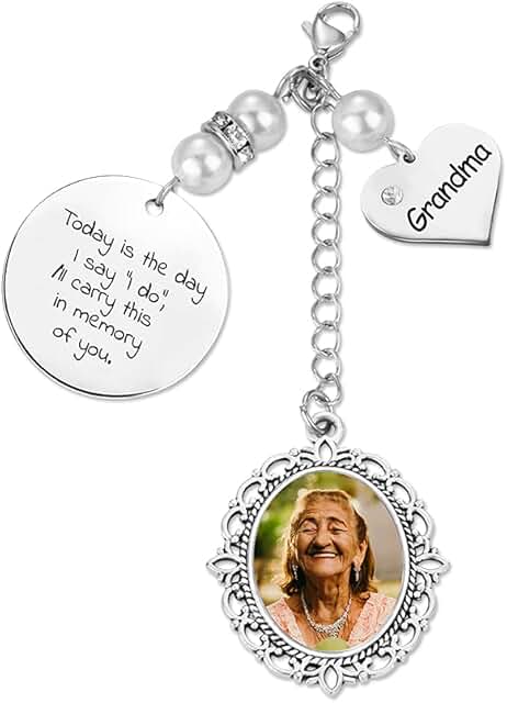 Personalized Wedding Bouquet Memory Charm - Bouquet Charm Jewelry Gift f...