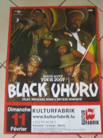Poster Black Uhuru 50x70 cm habillage mur vide déco musique chambre studio