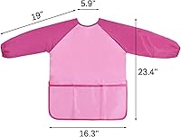 Vista 2 de Kopokita - Delantal impermeable para niños artistas, de manga larga, con 3 bolsillos, para niños pequeños y artistas
