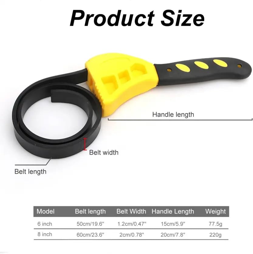 Othmro 2 Pack Adjustable Non-Slip Strap Wrench Set - Heavy-Duty Oil Filter & Pipe Grip Tool for Plumbing Mechanics, and DIY - Image 2