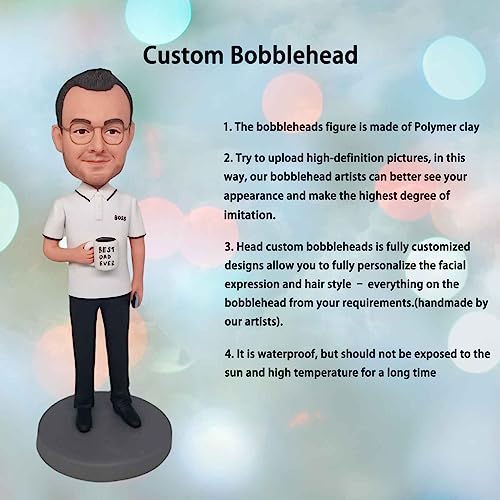 mydedor Custom Bobbleheads Figurine Customized Doll Birthday Gifts for Man,White Shirt Bobble Head Figures Handmade Personalized Figurine Gift for Boyfriend Husband Boss Office Coworker - Thumbnail 5