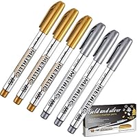 Algopix Similar Product 10 - Gold and Silver Metallic Marker Pens