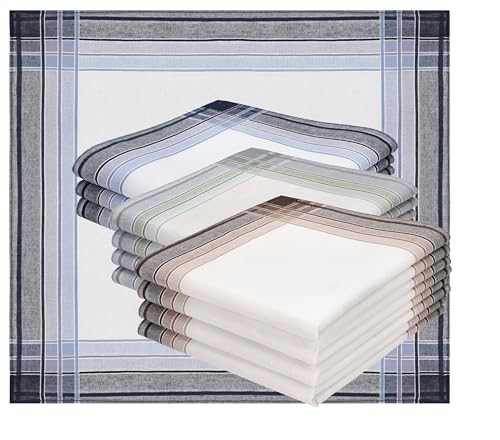 Betz 12er Stofftaschentücher - Herrentaschentücher - Männertaschentücher aus 100% Baumwolle - 40x40 cm - Set LUX 1 Farbe LUX 1 - Dessin 14