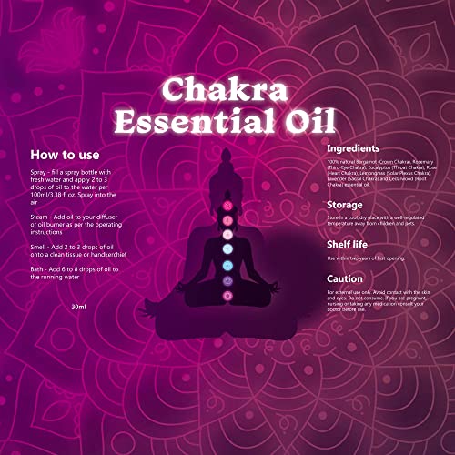 Chakra 7 Essential Oil Blend for Each Chakra. Meditation, Balancing, Healing, Reiki & Yoga. Diffuse, Burner, Spray & Bath. Oils Specially Chosen for Each Body Chakra Point & Blended Beautifully. - Image 4