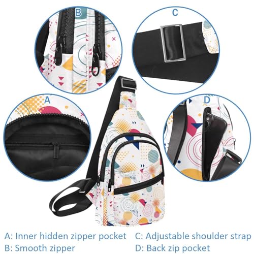 Sac à bandoulière voyage multicolore | Sac à dos sling géométrique - 2