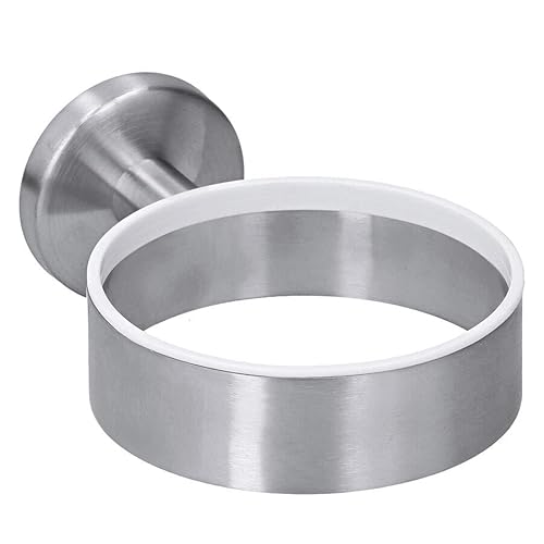 Murago - Föhnhalter Edelstahl gebürstet - Haartrocknerhalter Fönhalterung Fön Halterung silberfarbig zum Bohren