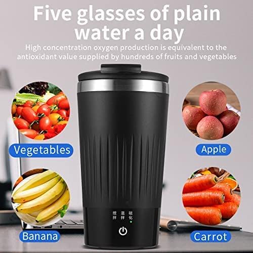 LLBB USB Coffee Cup Rechargeable Heating Self Stirring Mixing Mug Warmer Coffee Capsule Cup (Black)