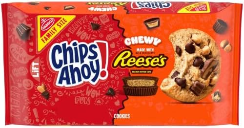 CHIPS AHOY! Chewy Chocolate Chip Cookies with Reese's Peanut Butter Cups, Family Size, 14.25 oz