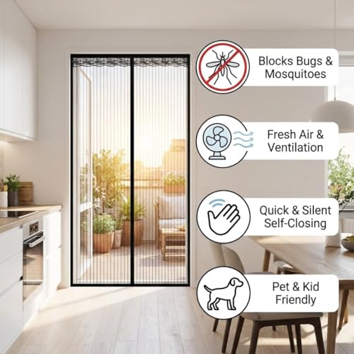 Moustiquaire balcon aimantée sans perçage pour porte