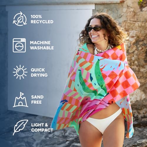 Dock & Bay Beach Towel - Quick Dry, Sand Free - Compact, Lightweight - 100% Recycled - Includes Bag - Banana Karma - Large (160x90cm, 63x35) by Dock & Bay - Used condition - Image 2