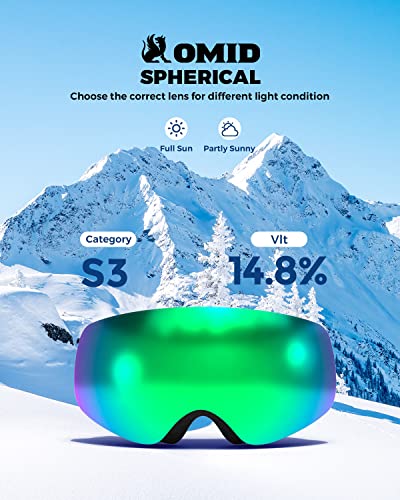 Omid Kids Ski Goggles, Z1 Anti-Fog Uv Protection Snow Goggles Frameless Otg Snowboard Goggles For Boys Girls Youth #TOP3
