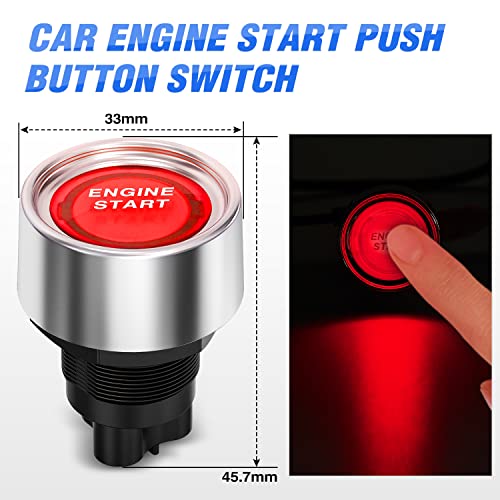 Image of Nilight Ignition Switch Panel with Engine Push Button 12V 5 in 1