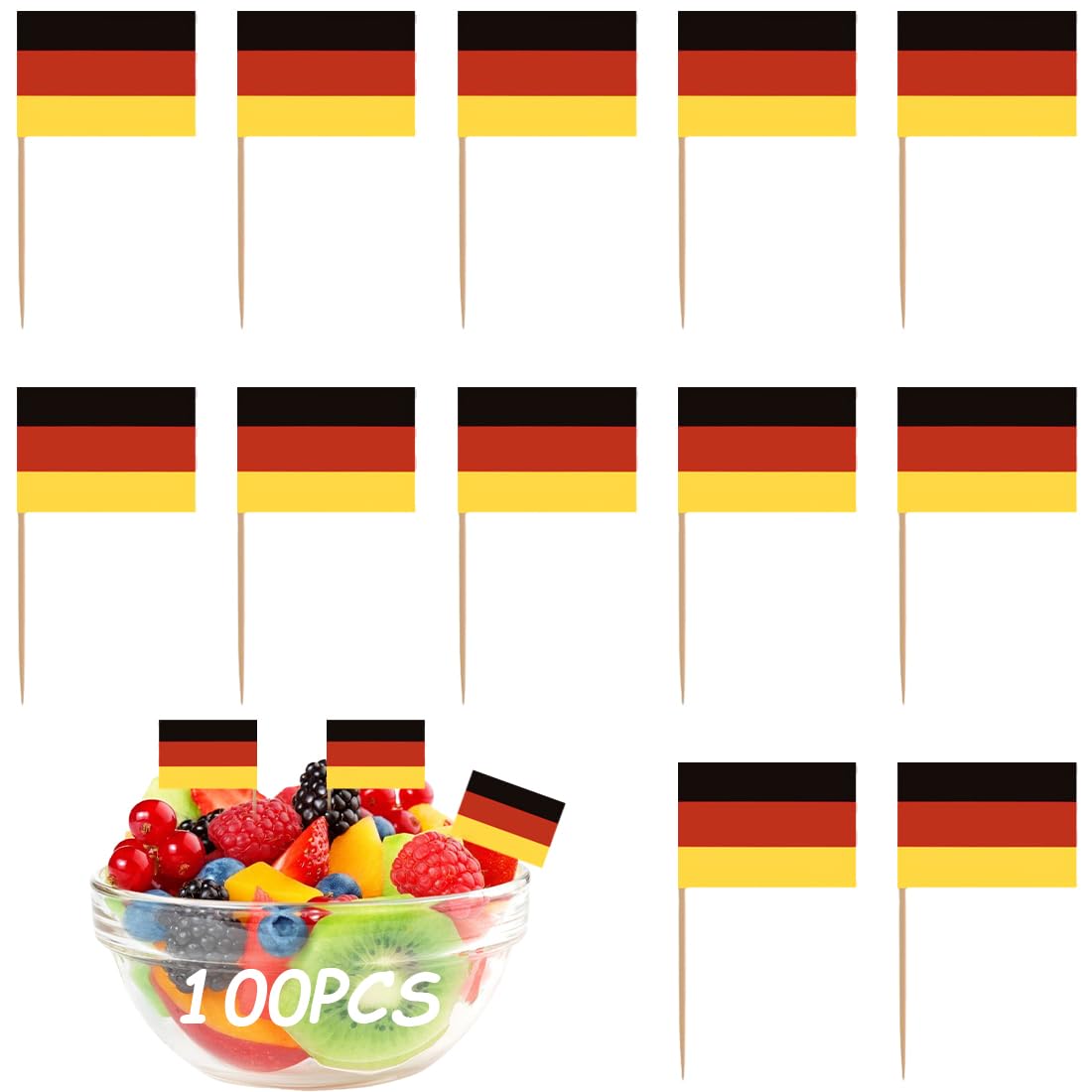 AhfuLife 100pcs Bandiera Polonia Stuzzicadenti, Mini Bandierine Polacco, Carta Picks per Feste, Decorazioni Bar (100 Pezzi