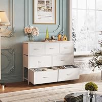 WLIVE Dresser for Bedroom, 7 Drawers, TV Stand, White — image 2