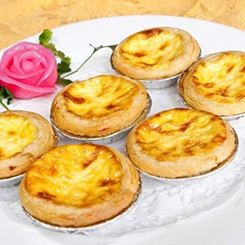 50Pcs Disposable Kitchen Baking Round Egg Tart Can Cake Cup Mould Maker Cake Cup Foil Tart Pot (Silver)，Mini Aluminum Foil Pie Pans Disposable Pie Pans Small Tin Pans Tart Pie（Zaiqi） #TOP5