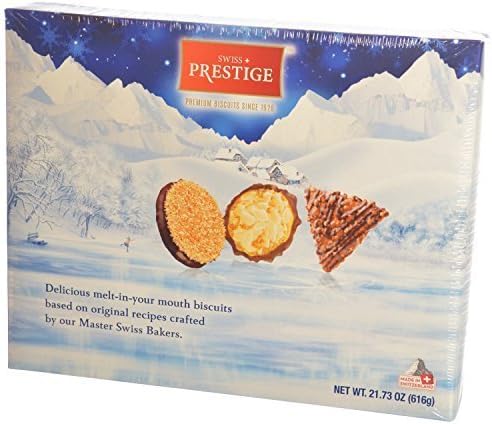 Swiss Prestige Chocolate Covered Biscuits Cookies, 3 Types (1 tray of each type) Total 21.73 Oz. Gift Box by Swiss Prestige