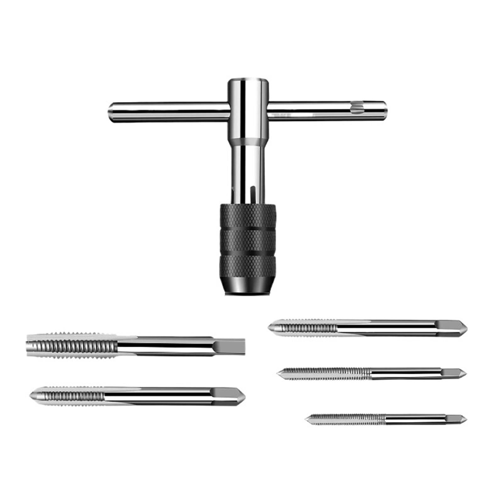 Mnghayyr 6Pcs Set Alloy Steel Manual Tap Wrench Set