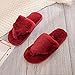Pantofole Donna Cotone Slippers,Morbidi Caldo Pantofole Mute Red Open Semplice Flip Flop Pantofole A Prova di Usura Lavabile Fodera Peluche Slip-On Shose per Inverno Camera da Letto A Pavimento per