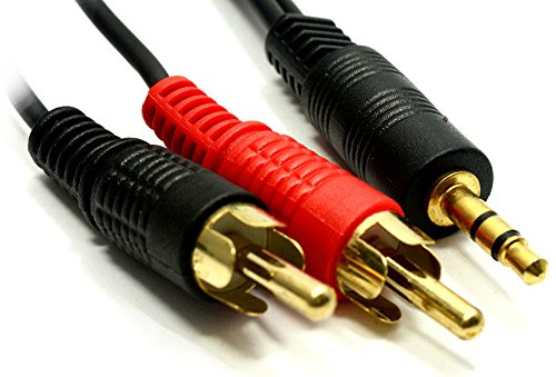 Generic 0.5m 3.5mm Mini Stereo Jack to 2 x RCA Twin Phono Cable Lead Audio GOLD [6-40]