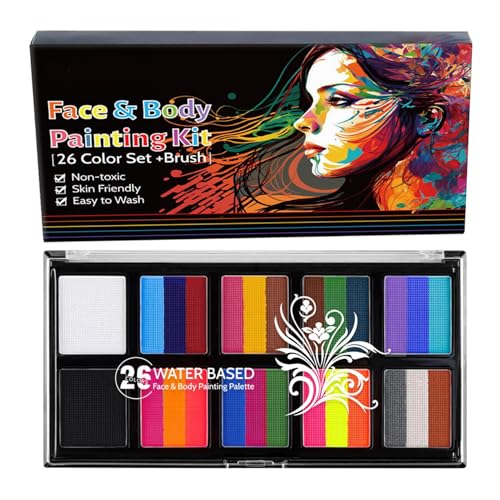 Poudre pigmentée - Poussière corporelle colorée, sans danger pour la peau | 26 teintes pour l'art du visage, festival, kit de maquillage pour adultes et , kit créatif pour cosplay, anniversaire