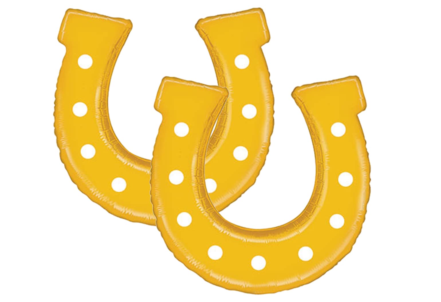 Set of 2 Golden Horseshoe Jumbo 38" Foil Party Balloons