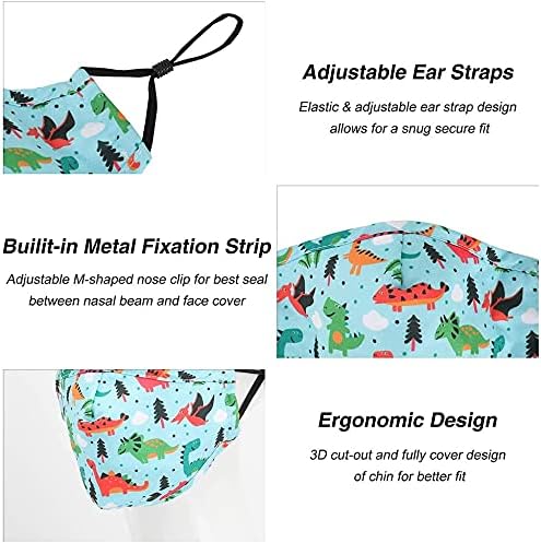 5Pcs Kids Reusable, Includes 10Pcs Filters