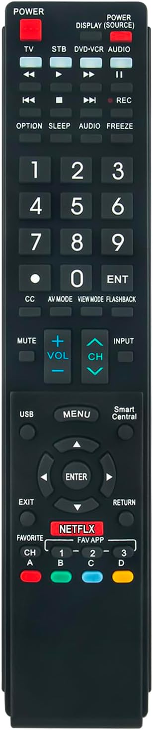 AIDITIYMIAIDITIYMI 600154000-579-G Replacement Remote Control Compatible with Sharp TV LC-50LE650 LC-55UB30U LC-60UE30U LC-70UH30U LC-70UE30U LC-70UC30U LC-80UE30U LC-80UH30U LC60LE661U LC70LE661U LC80LE661U