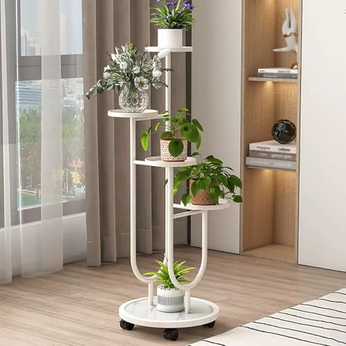 Étagère à plantes avec roulettes : support multicouche en U stable pour déplacer vos fleurs - 2