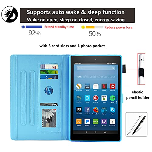Uucovers Case For Amazon Kindle Fire Hd 10 Tablet 9Th/7Th Generation (2019 And 2017) 10.1 Inch Cover With Pencil Holder Smart Folio Stand Pu Leather Magnetic Wallet [Auto Wake/Sleep], Beach Live It #TOP3