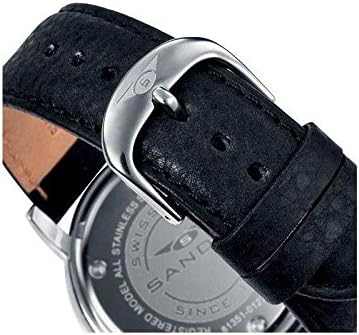 Back view of the Sandoz 81389-57 Chronograph Wristwatch showing the case back and strap buckle