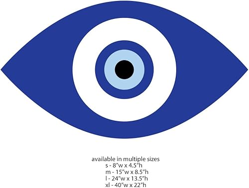 Miniatura 5 de Calcomanía de pared azul de mal de ojo (extra grande)