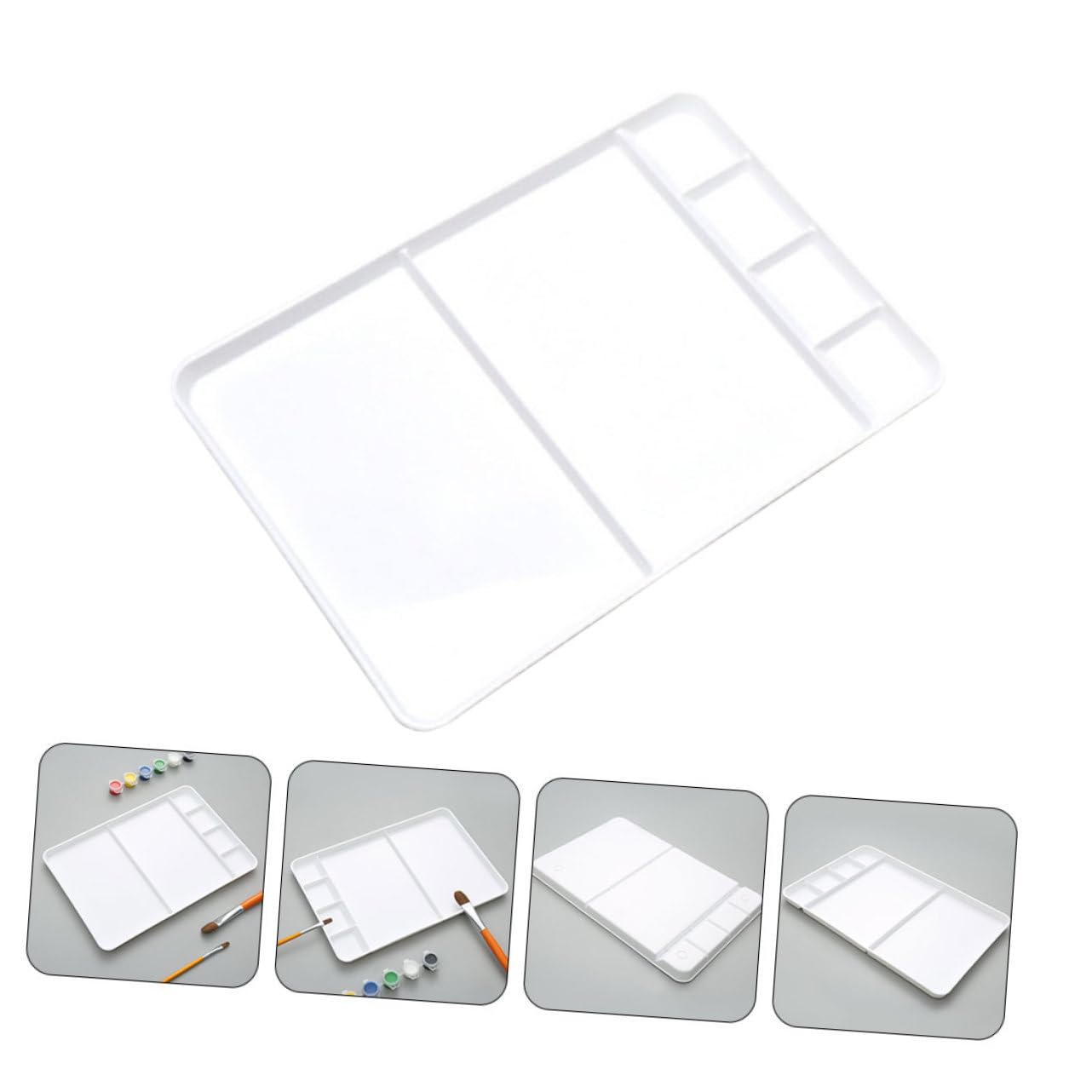 WEKAMOS Paleta de Colores de Superficie Lisa y Resistente de Pintura Plástica Bandeja de Mezcla de Plástico Adecuada para Pintores y Estudiantes