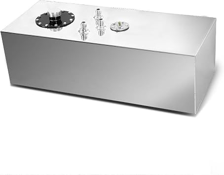 15 Gallon Fuel Cell 60L Universal Aluminum Fuel Gas Tank Polished Racing Street Drift Strip Fuel Tank with Level Sender Silver
