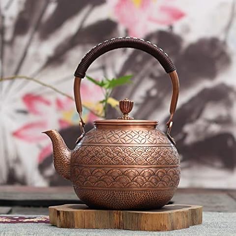Japanische handgemachte Teekanne Kupfer Topf Wasserkocher Reines Kupfer Guss Cover