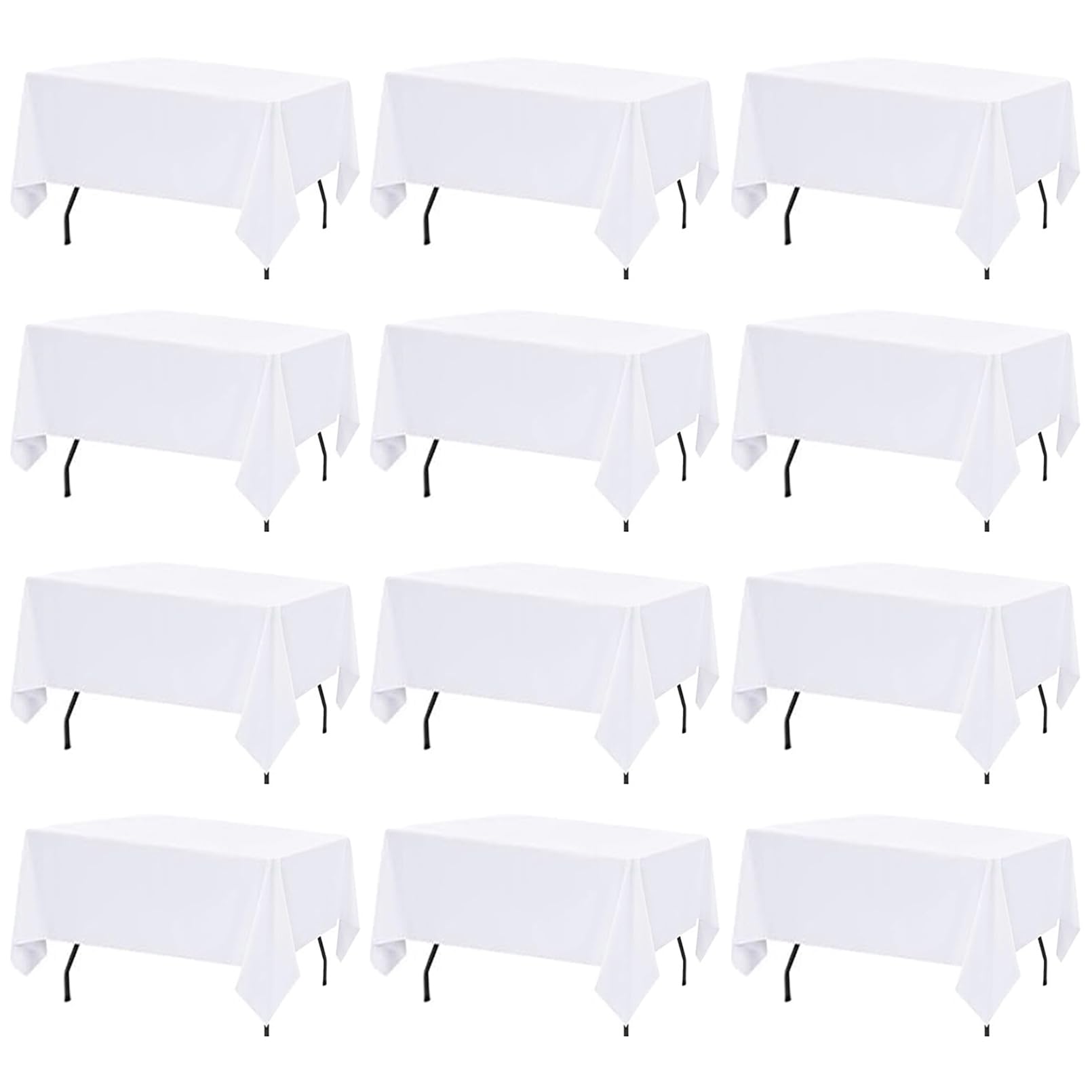Photo 1 of ***MISSING PARTS***
12 Pack White Table Cloth Rectangle Table Cloths for 6 Foot Rectangle Tables 60 X 102 Inch Washable Polyester Table Covers, Reusable & Wrinkle Resistant for Weddings, Parties, Events, and Everyday Use