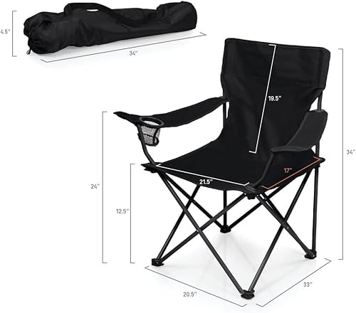 Miniatura 3 de PICNIC TIME NCAA PTZ - Silla de campamento, silla de picnic, silla de playa con bolsa de transporte (negro)